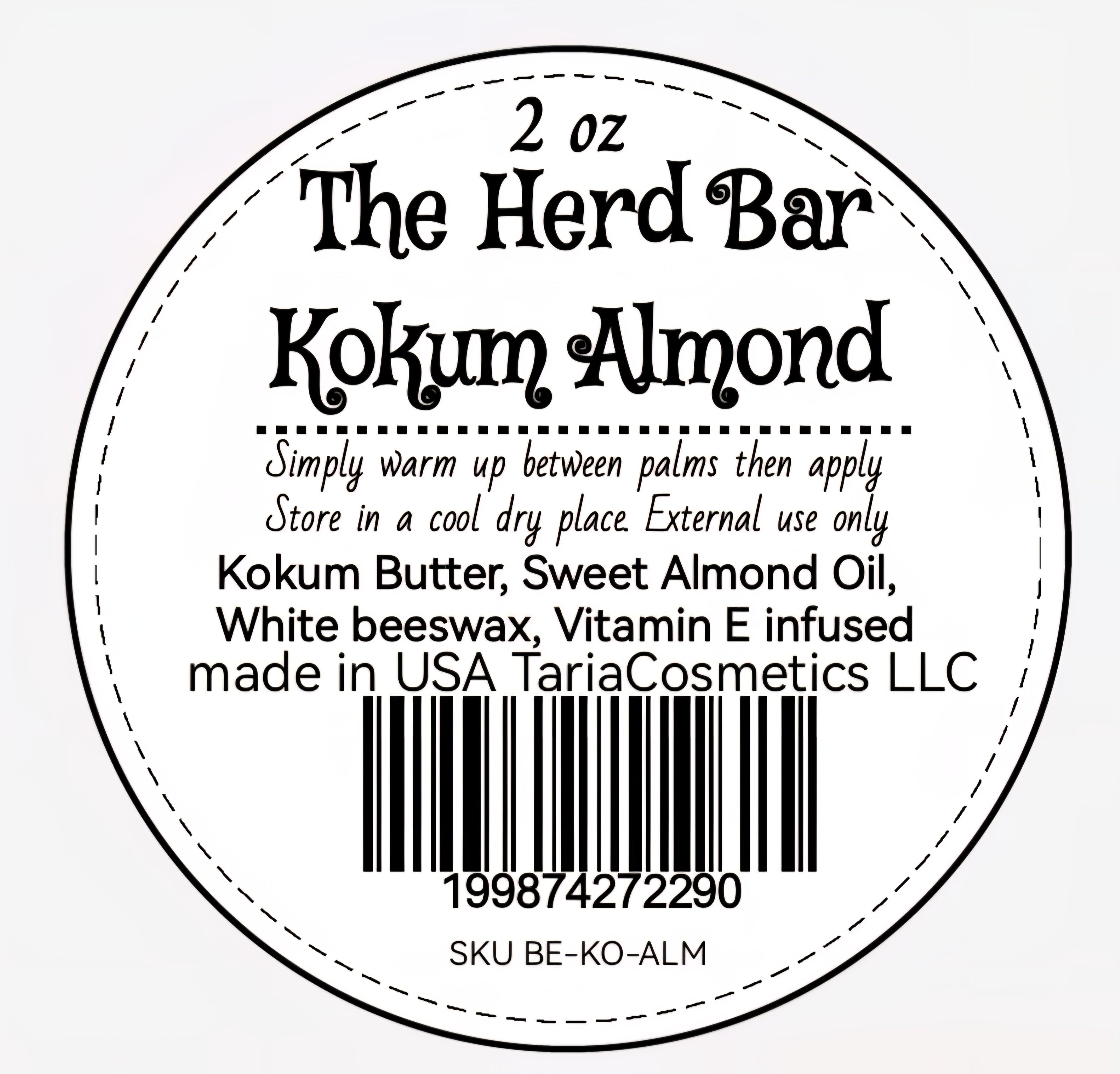 Kokum/Almond Lotion Bar, the Herd Bar